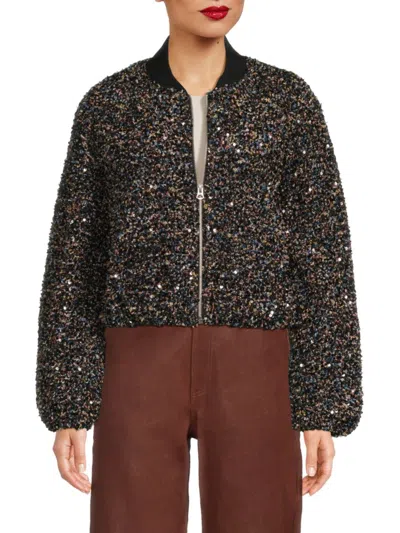 Rag & Bone Women's Samira Textured Cropped Bomber Jacket In Multi