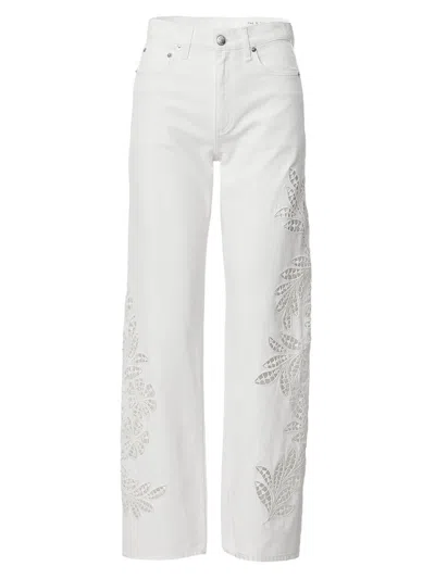 Rag & Bone Women's Shea Full High-rise Straight-leg Jeans In White