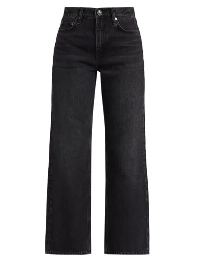Rag & Bone Women's Shea High-rise Straight-leg Cropped Jeans In Black