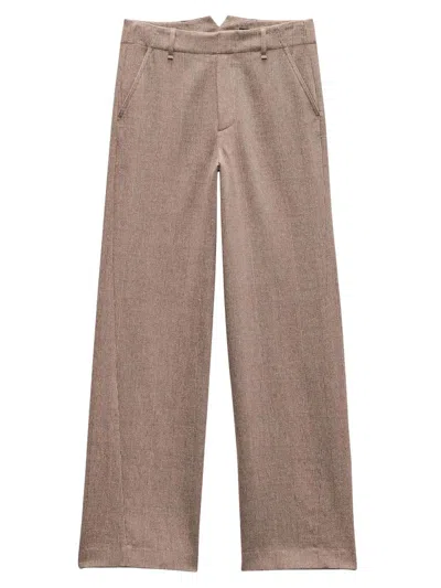Rag & Bone Women's Shea Wool Straight-leg Trousers In Brown