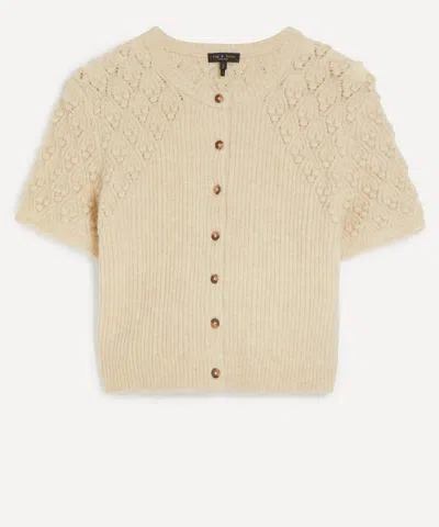 Rag & Bone Women's Sierra Textured Short-sleeve Cardigan In Neutral