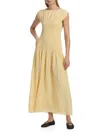 Rag & Bone Skye Smocked Drop-waist Maxi Dress In Gold