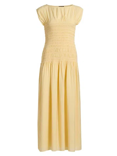 Rag & Bone Skye Smocked Drop-waist Maxi Dress In Yellow