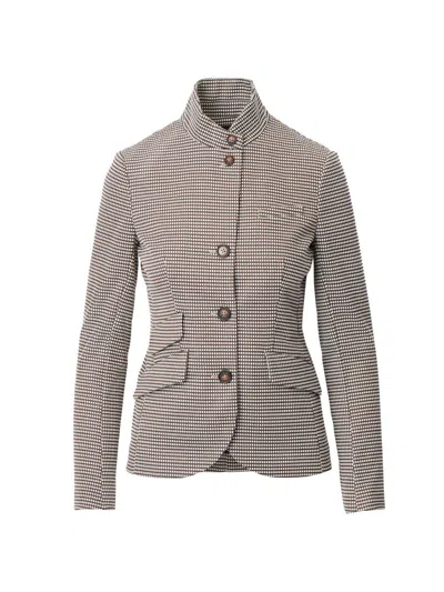 Rag & Bone Women's Slade Check Stretch-cotton Blazer In Gray