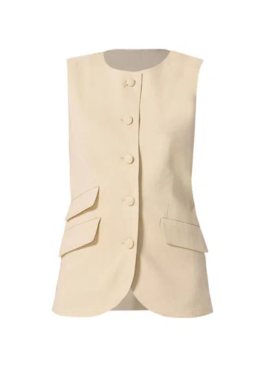 Rag & Bone Women's Slade Linen-blend Vest In Brown