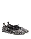 Rag & Bone Sophia Lace-up Snake-embossed Leather Ballerina Flats In White