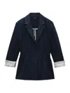 Rag & Bone Spencer Linen Blend Blazer In Blue
