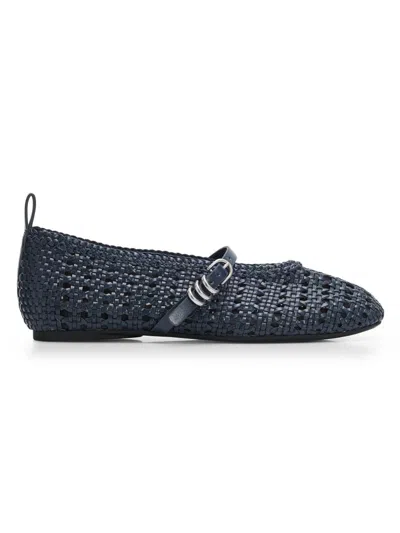 Rag & Bone Women's Spire Woven Mary Janes In Blue