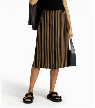 Rag & Bone Women's Stripe Midi Skirt In Gold Multi In Brown