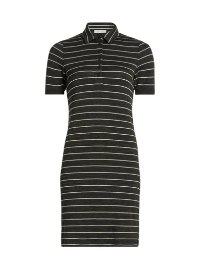 Rag & Bone Women's Striped Knit Polo Minidress In Black
