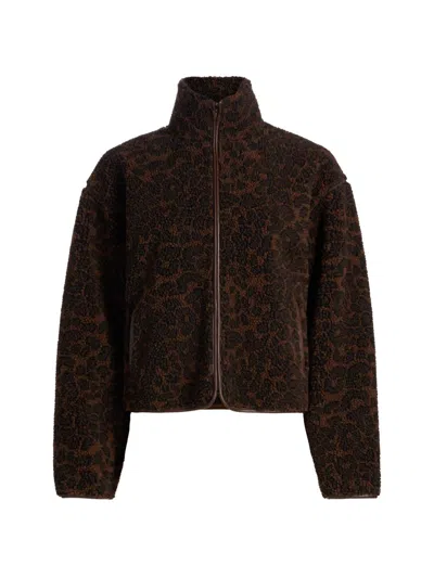 Rag & Bone Women's Sun Leopard Print Sherpa Jacket In Brown