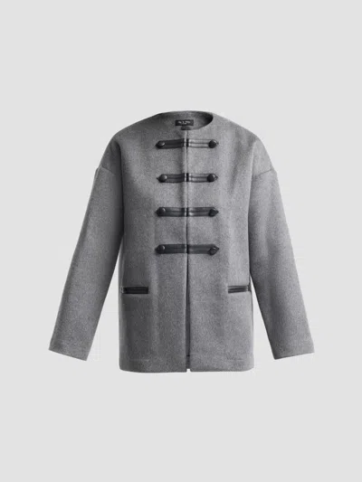 Rag & Bone Stefan Regalia Collarless Coat In Gray