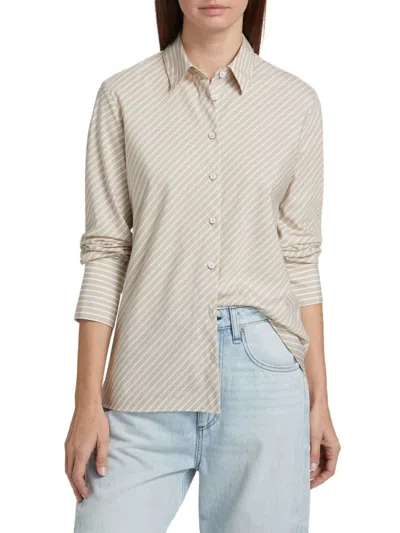 Rag & Bone Women's Sylvia Striped Poplin Shirt In Brown