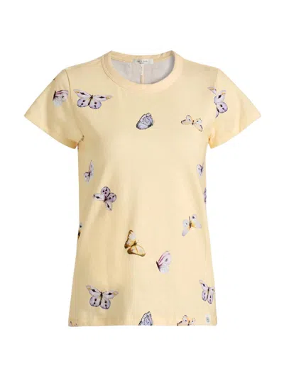 Rag & Bone Crew Neck Short-sleeved T-shirt In Yellow