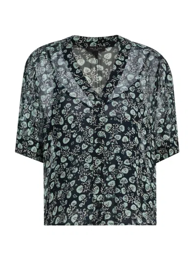 Rag & Bone Taylor Floral Button-up Shirt In Black