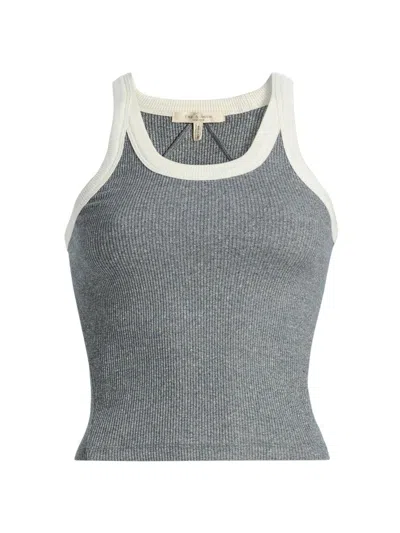 Rag & Bone Women's The Essential Rib-knit Cotton-blend Tank In Gray