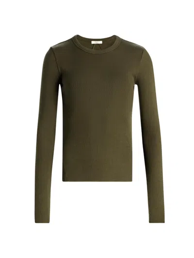 Rag & Bone Women's The Essential Rib-knit Long-sleeve Crewneck T-shirt In Green