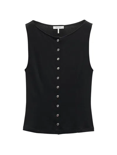 Rag & Bone Women's The Knit Boatneck Tank In Black