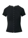 Rag & Bone The Knit Button T-shirt In Black
