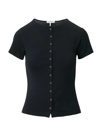 RAG & BONE WOMEN'S THE KNIT BUTTON-FRONT T-SHIRT