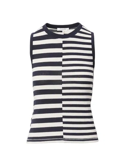 Rag & Bone Women's The Knit Mixed Stripe Tank In Blue