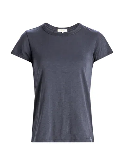 Rag & Bone Short Sleeve Cotton Slub Tee In Salute Blue