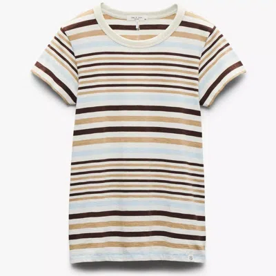 RAG & BONE WOMEN'S THE SLUB STRIPE TEE, IVORY MULTI
