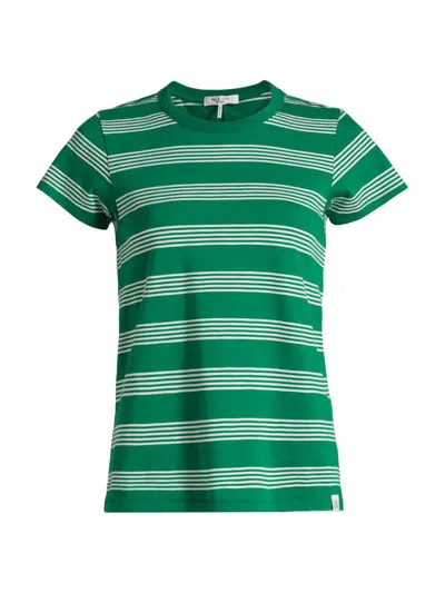 Rag & Bone Women's The Slub Stripe T-shirt In Green