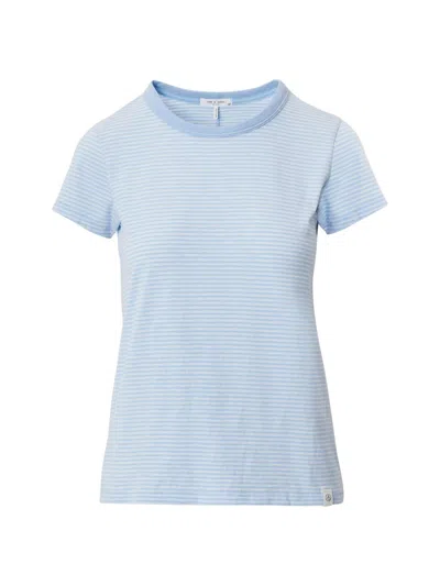 Rag & Bone Women's The Slub Striped Cotton T-shirt In Blue