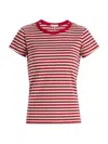 Rag & Bone Women's The Slub Striped Cotton T-shirt In Red