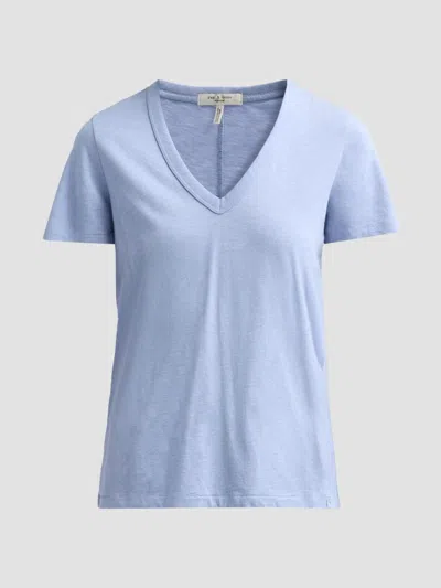 Rag & Bone Women's The Slub Vee V-neck T-shirt In Haze Blue