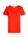 Rag & Bone The Slub V-neck T-shirt In Orange