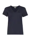 Rag & Bone The Slub V-neck Organic Pima Cotton T-shirt In Blue