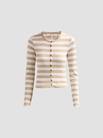 Rag & Bone Striped Ribbed-knit Cardigan In Multi