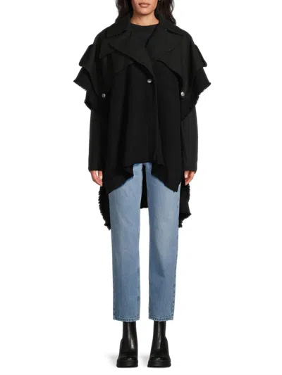 Rag & Bone Women's Trench Wool Poncho In Black