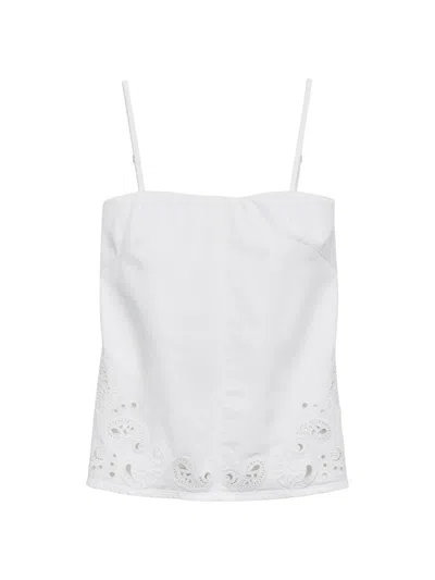 Rag & Bone Women's Ultra Featherweight Aurora Eyelet Top In White