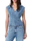 Rag & Bone Ultra Featherweight Ava Top In Tilden In Blue
