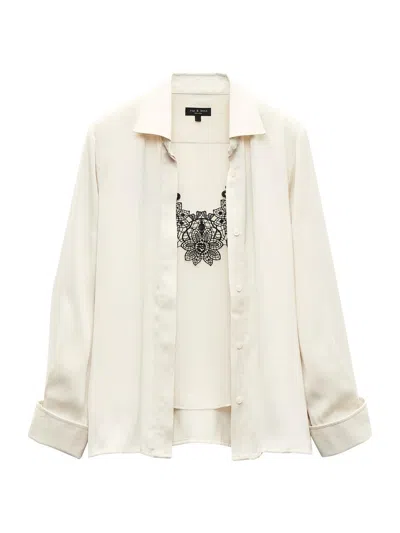 Rag & Bone Women's Venus Popover Blouse In White