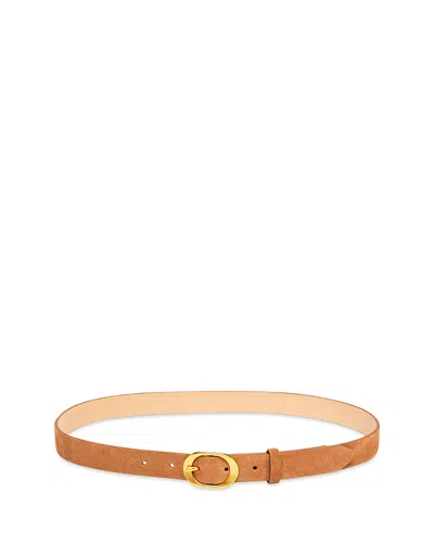 Rag & Bone Women's Vera Slim Suede Belt In Brown