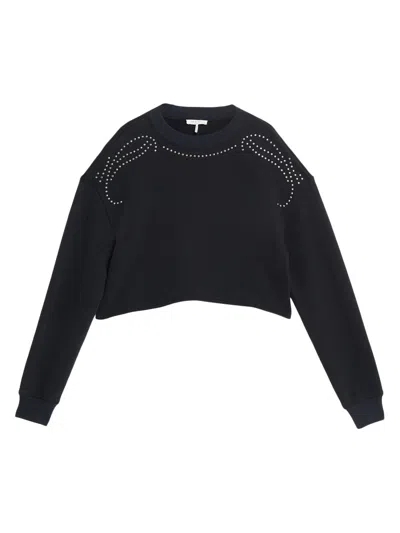 Rag & Bone Women's Vintage Terry Crop Sweatshirt In Black