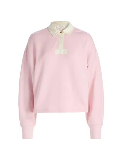 Rag & Bone Women's Vintage Terry Oversized Polo Sweatshirt In Pink