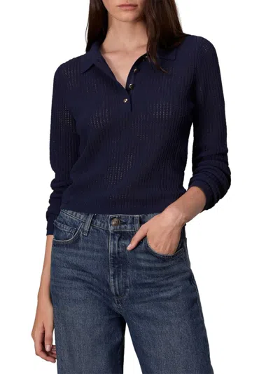 Rag & Bone Women's Viola Cotton-blend Knit Polo Sweater In Purple
