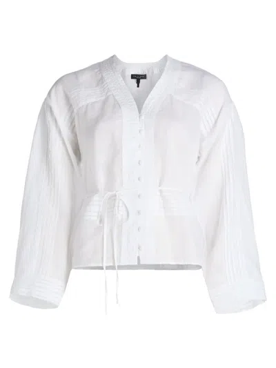 Rag & Bone Women's Viviana Pintuck Shirt In White