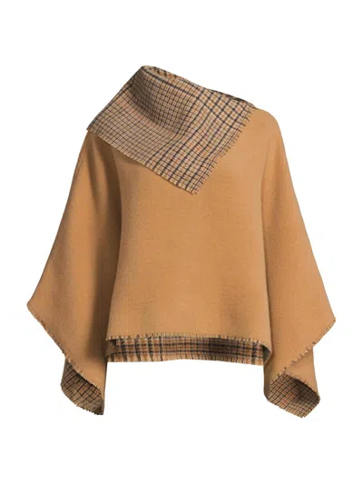Rag & Bone Women's Wendy Reversible Cowl Poncho In Brown