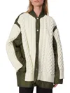 Rag & Bone Winnie Mixed Media Wool-blend Jacket In Green
