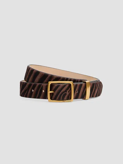 Rag & Bone Women's X Boyfriend Zebra-print Calf Hair Cut-to-size Belt In Coffee Zebra Calf
