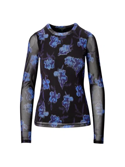 Rag & Bone Women's Yana Floral Mesh Long-sleeve T-shirt