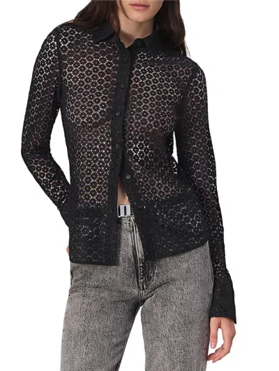 Rag & Bone Women's Yvette Lace Shirt In Black