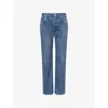 Rag & Bone Womens Almda Miramar Straight-leg Cotton Trousers In Blue