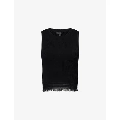 Rag & Bone Womens Black Ayan Knitted Cotton-blend Vest